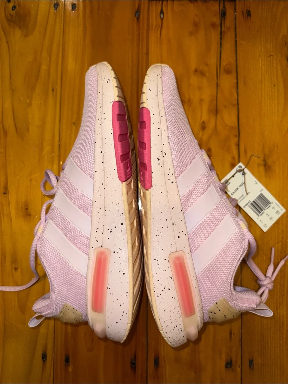 Adidas racer TR 23 pink running shoes cream new with tags 9.5 - Picture 3 of 6